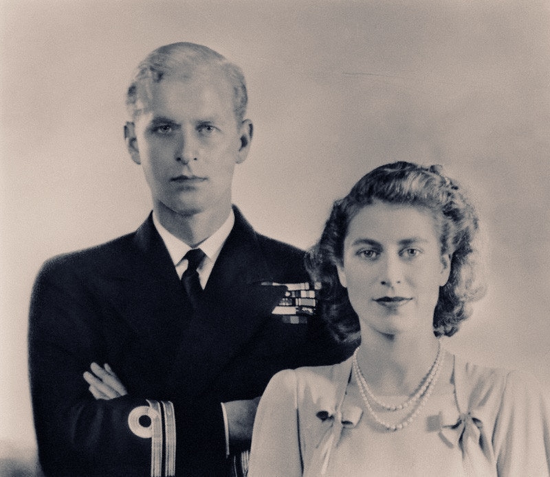 Prince Philip and Princess Elizabeth in 1947.