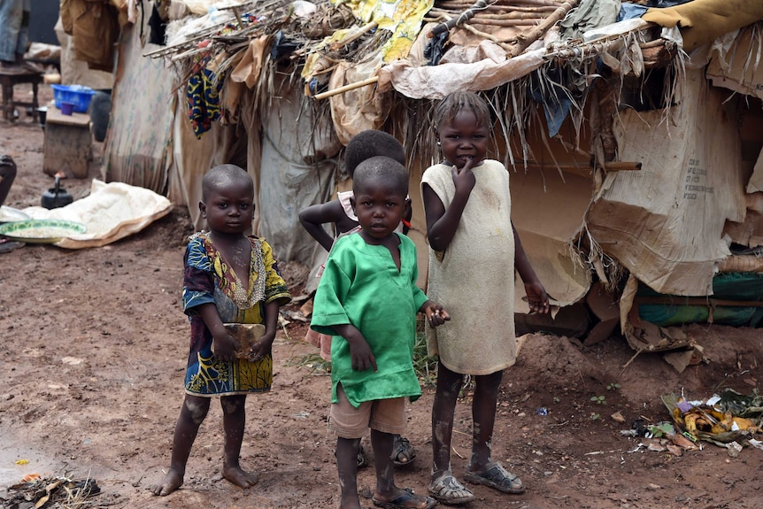 Children at a camp in Central African Republic