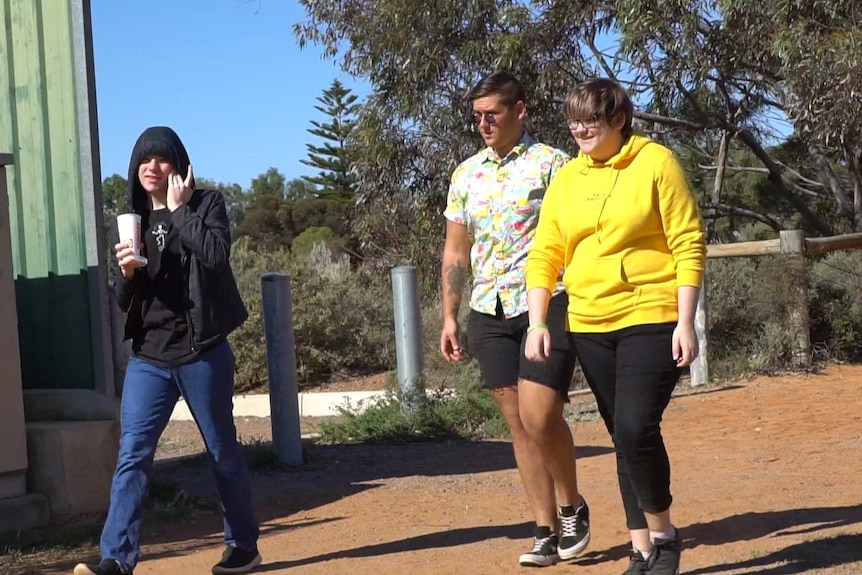 Group practice pride march in Whyalla