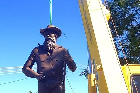 The statue of John McDouall Stuart in Alice Springs is being turned around to avoid traffic accidents