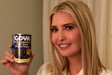 White House advisor Ivanka Trump holds up a can of Goya black beans.