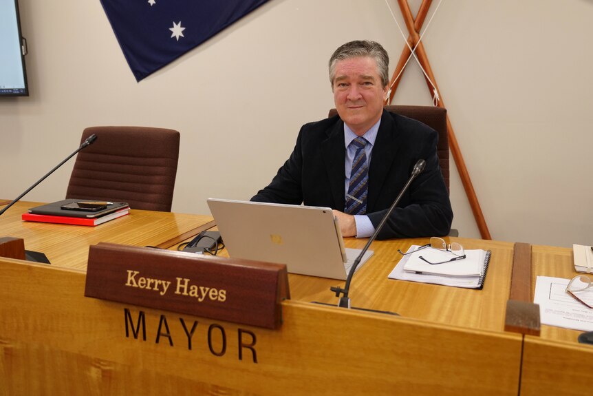 Central Highlands Mayor Kerry Hayes in council chambers, Emerald, May 2022.