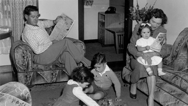 A family at home in Everton Park, Queensland, circa 1959.