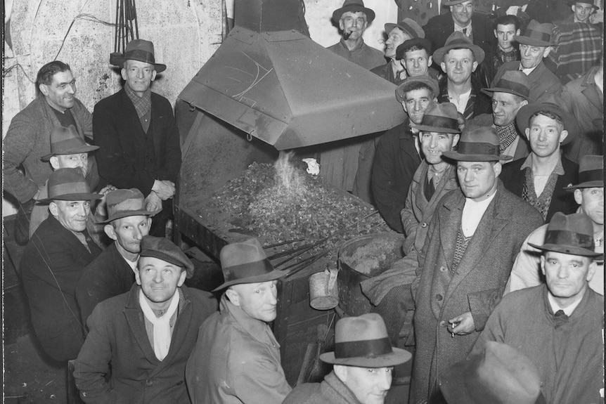 Workers take part in the stay-in strike of 1937.