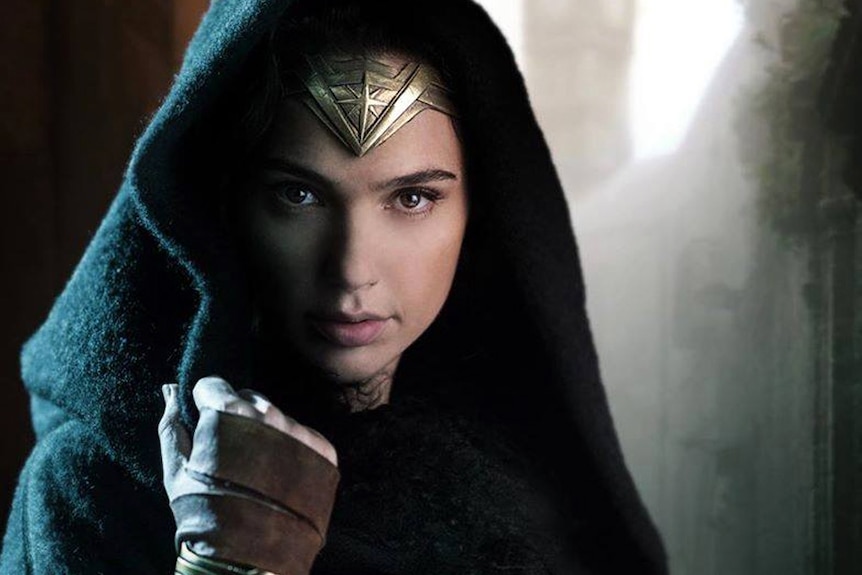 Actor Gal Gadot in a scene from the Wonder Woman movie.