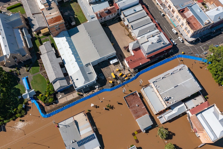 Drone shot of a flood 