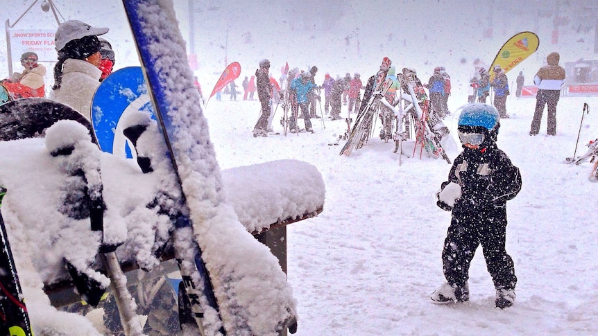 Skiers are heading out to take advantage of the snowfall at Thredbo.