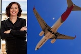 Ann-Catherine Jones and Qantas plane composite image.