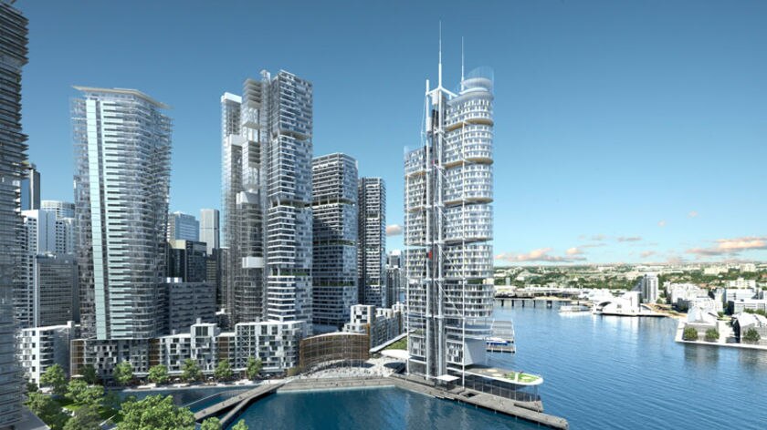 Artists impression of high-rise development at Barangaroo, Sydney