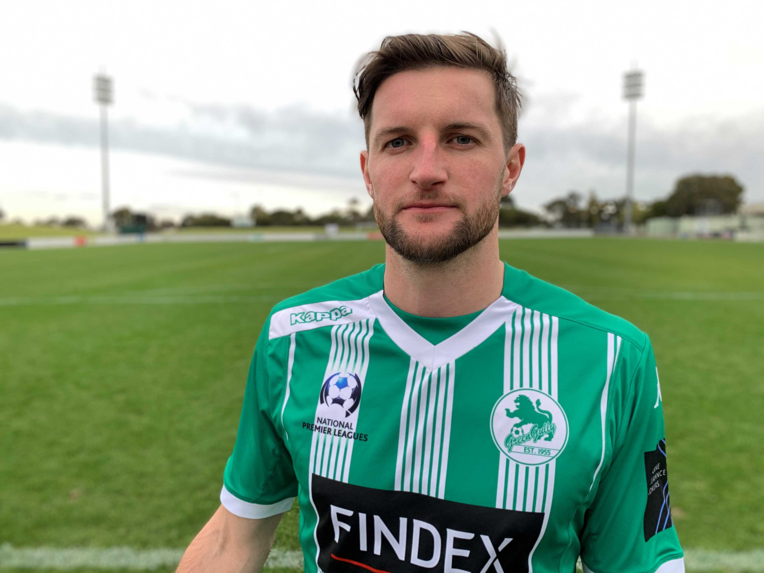 Andy Brennan in his Green Gully soccer strip