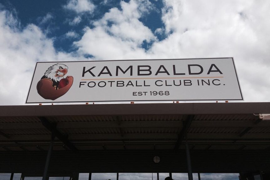 Kambalda Football Club sign and front entrance.