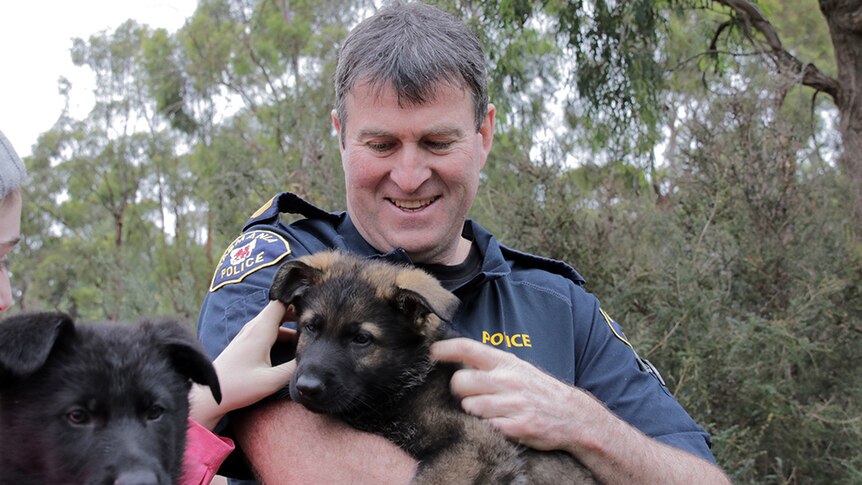 Iain Shepherd with police dog pup