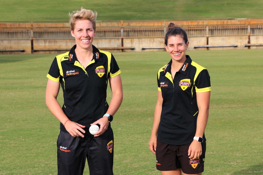 Elyse Villani and Nicole Bolton at the WACA Ground in Perth.