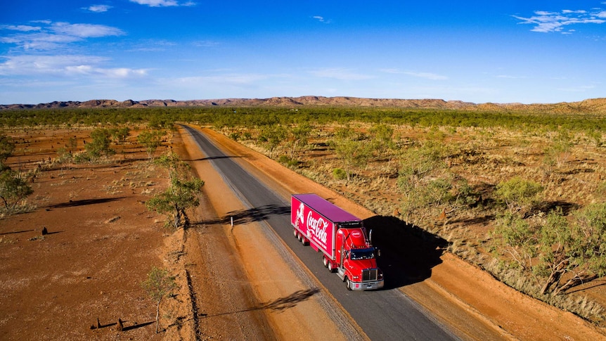 The Coca-Cola Truck travelling through regional Queensland.