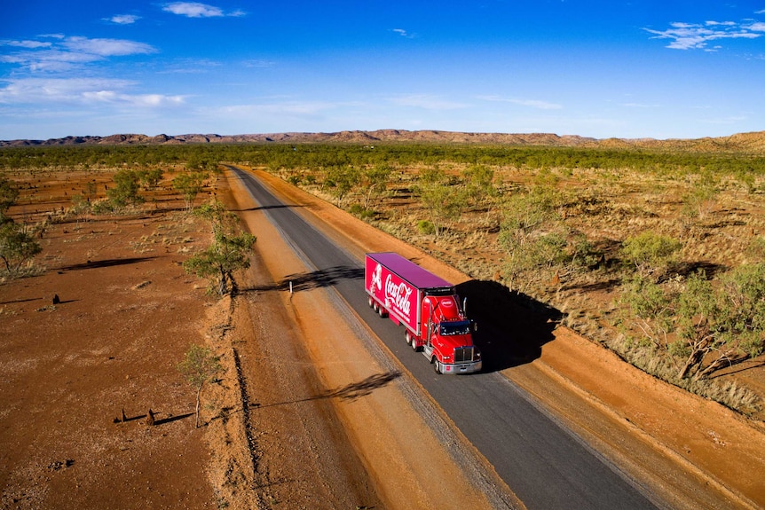 The Coca-Cola Truck travelling through regional Queensland.
