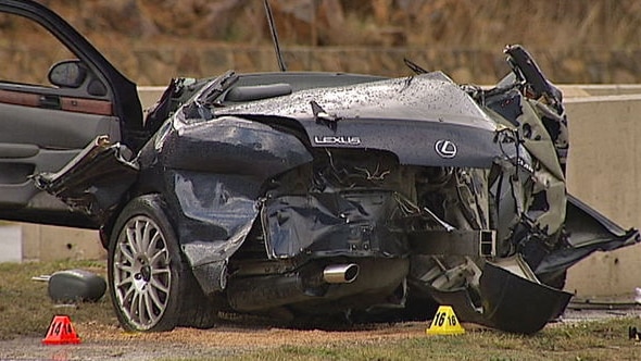 Benjamin Taylor died when this car smashed into a concrete wall.