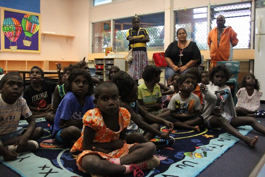 Schoolkids from Warruwi community attend class in Darwin on Friday, Feb. 20, 2015.