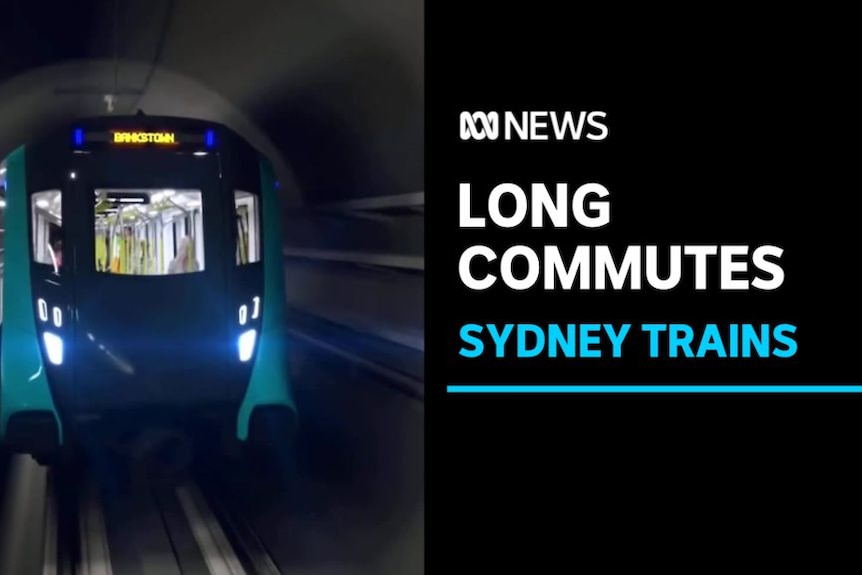 Long Commutes, Sydney Trains: A graphic impression of a metro train in a tunnel.