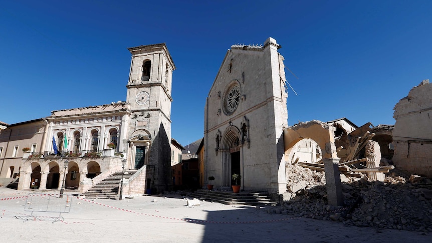 St. Benedict's Cathedral in the ancient city of Norcia.