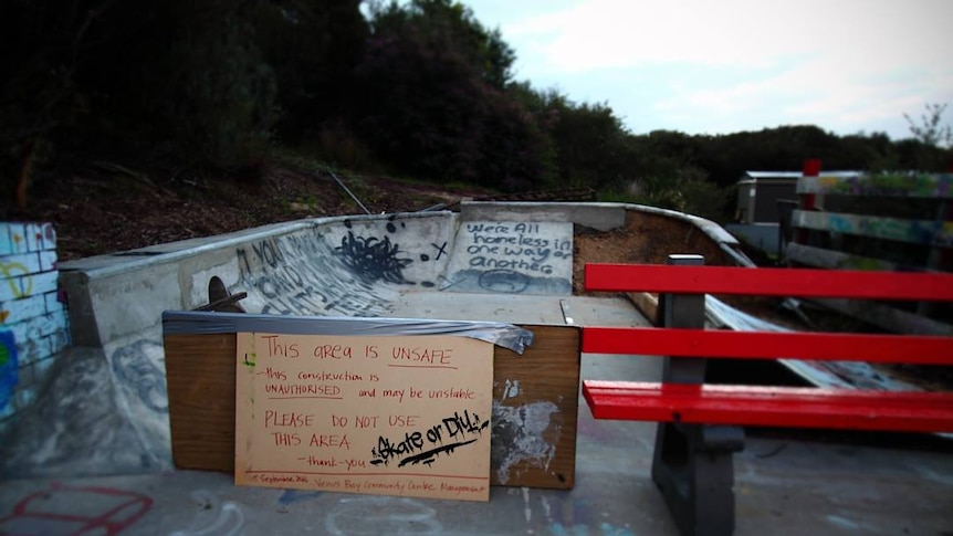 Questions have been raised about the safety of an addition to the Venus Bay skate park.
