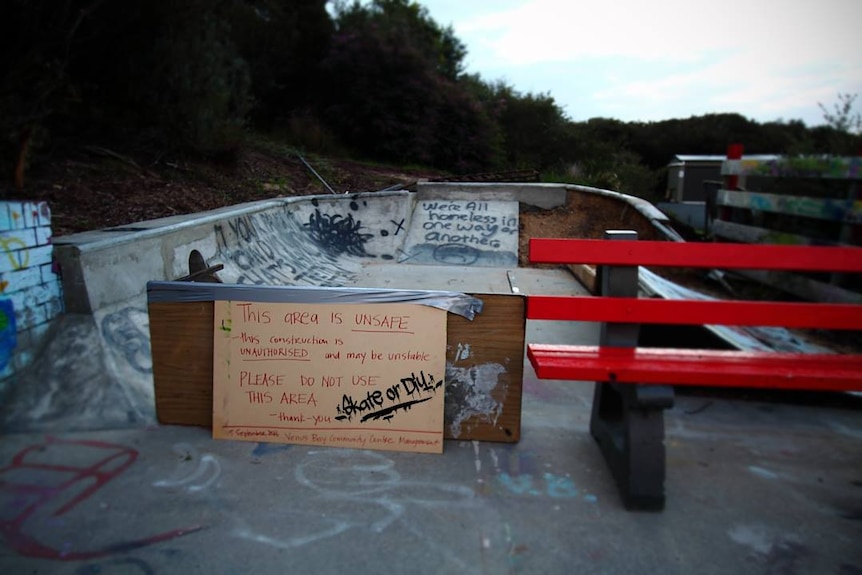 Questions have been raised about the safety of an addition to the Venus Bay skate park.