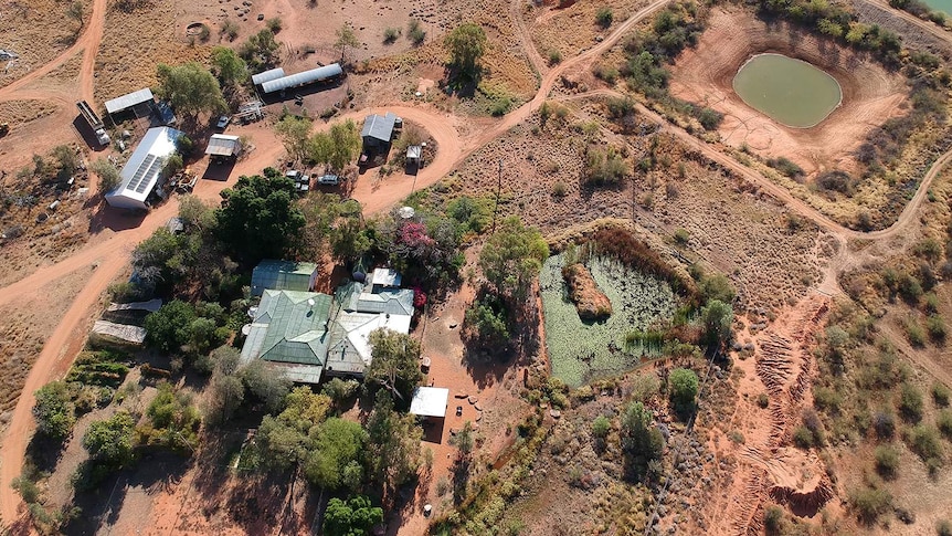 Noonbah Station south-west of Longreach in Western Queensland from the air