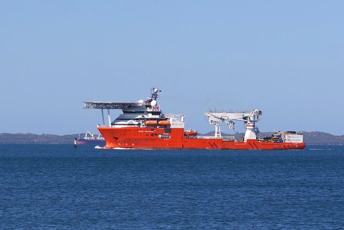 The Seabed Constructor — which is involved in hunt for MH370 — at sea near land.