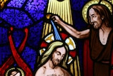 St John the Baptist Church stained glass window detail