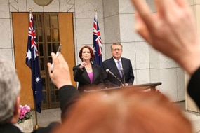 Julia Gillard Holds Press Conference In Canberra (Getty Images: Stefan Postles)