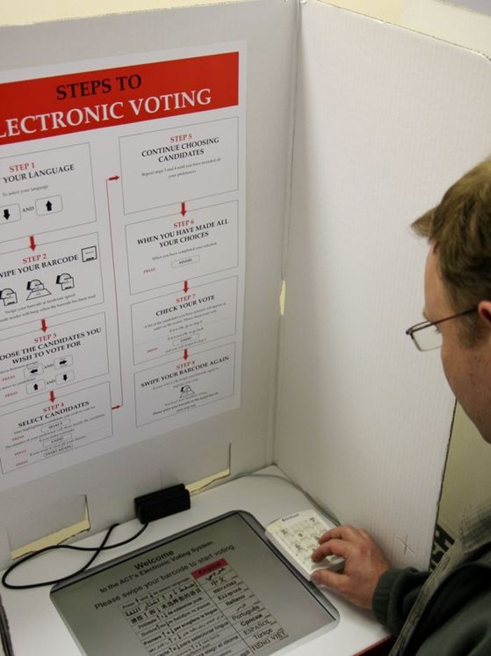 Electronic voting booth