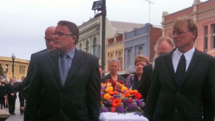 The funeral procession for Claude Choules