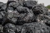 A close up of a rubble of black coal.