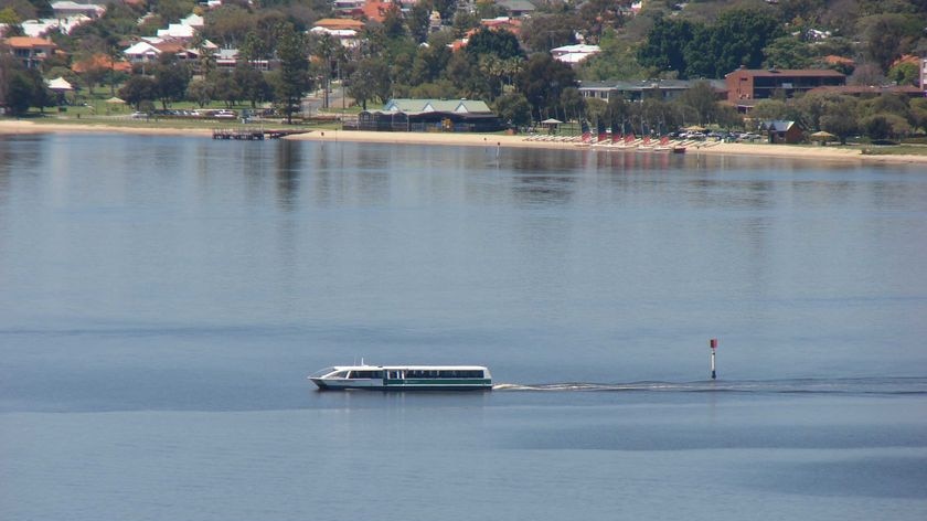 A ferry crosses the Swan River
