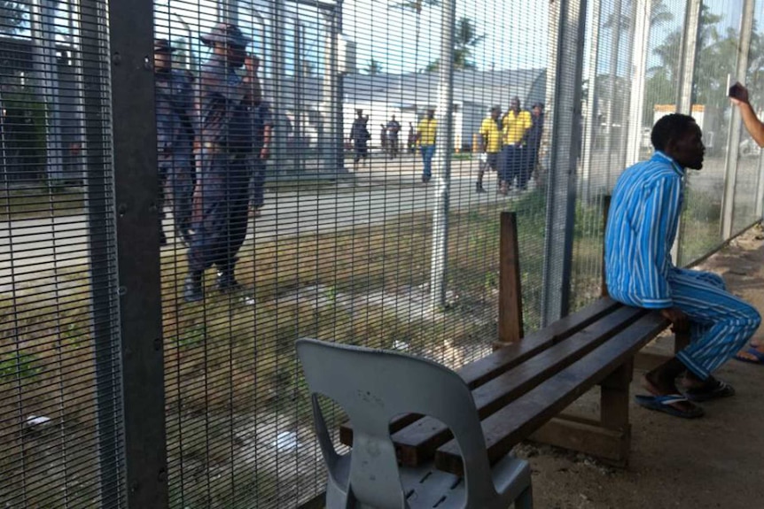 A image showing asylum seeks inside the Manus Island detention centre.