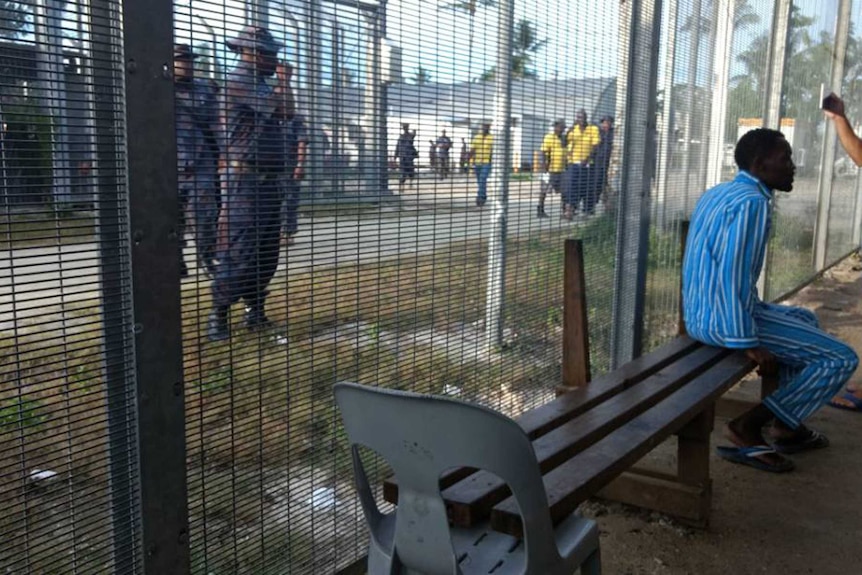 A image showing asylum seekers inside the Manus Island detention centre.