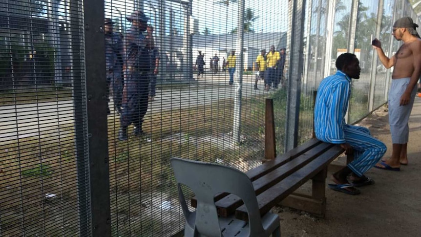 A image showing asylum seekers inside the Manus Island detention centre.