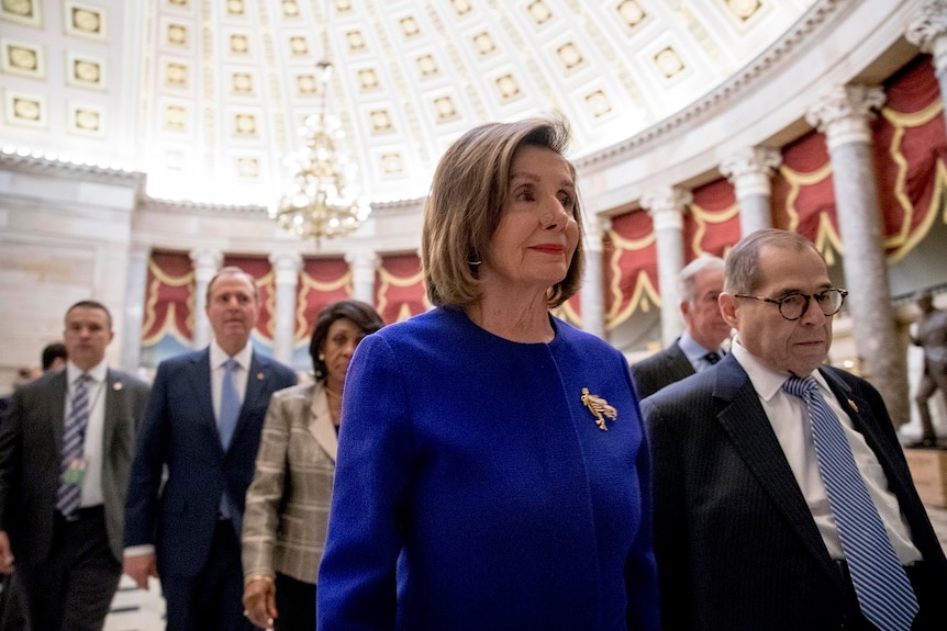 House Speaker Nancy Pelosi  with other House speakers.