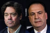 A composite image of AFL chief executive Gillon McLachlan and ARLC chairman Peter V'Landys.