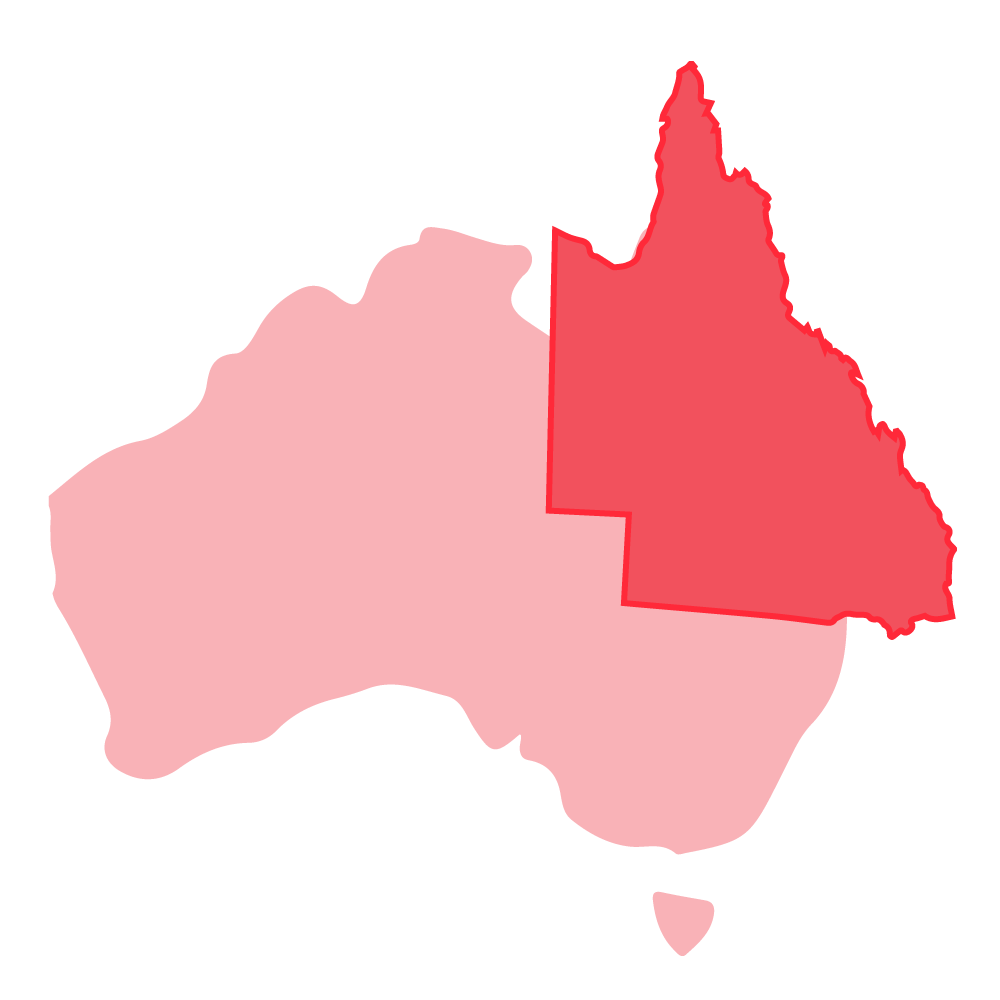 Infographic showing the state of QLD. Claire Moore was elected Senator for Queensland in 2001