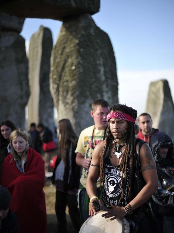 Revellers celebrate the pagan festival of 'Summer Solstice' at Stonehenge