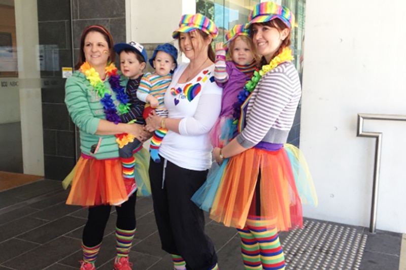 Family and friends of the Lees family, dubbed Zara's Rainbow.