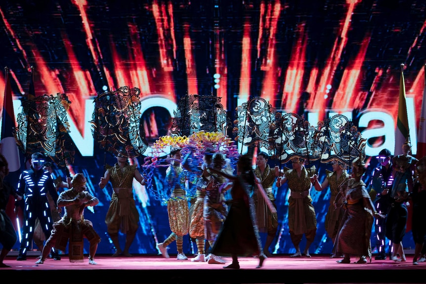 Dancers perform during the opening ceremony of the ASEAN leaders summit in Bangkok, Thailand.