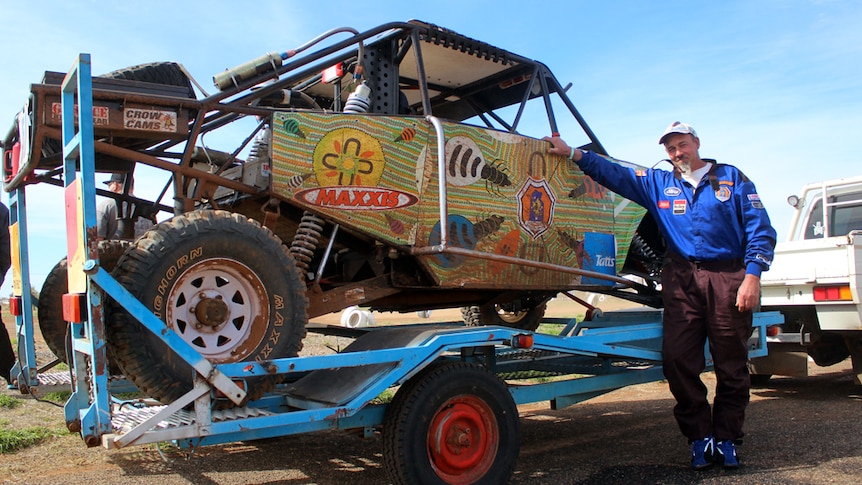 Prison officer Rick Schembri and the 'fugly' built by inmates at the Alice Springs prison.