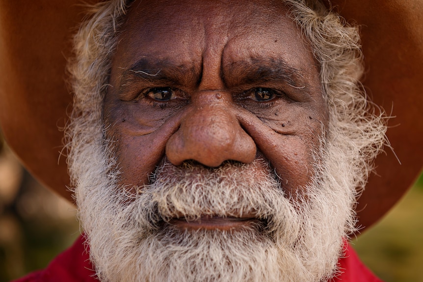 A close up image of Garawa man Jack Green looking directly at the camera.