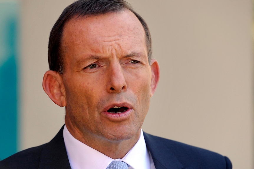 Federal Opposition Leader Tony Abbott speaks in Melbourne on April 17, 2012.