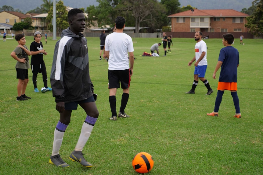 People playing soccer