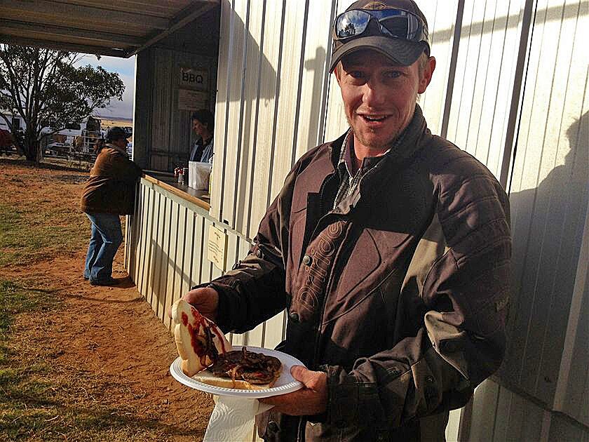 Rodeo goer Luck Hucks left without his breakfast bacon