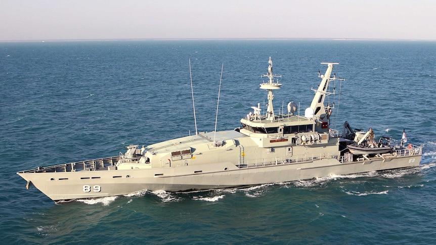 HMAS Pirie went to the assistance of a victim of a box jellyfish sting on Saturday.