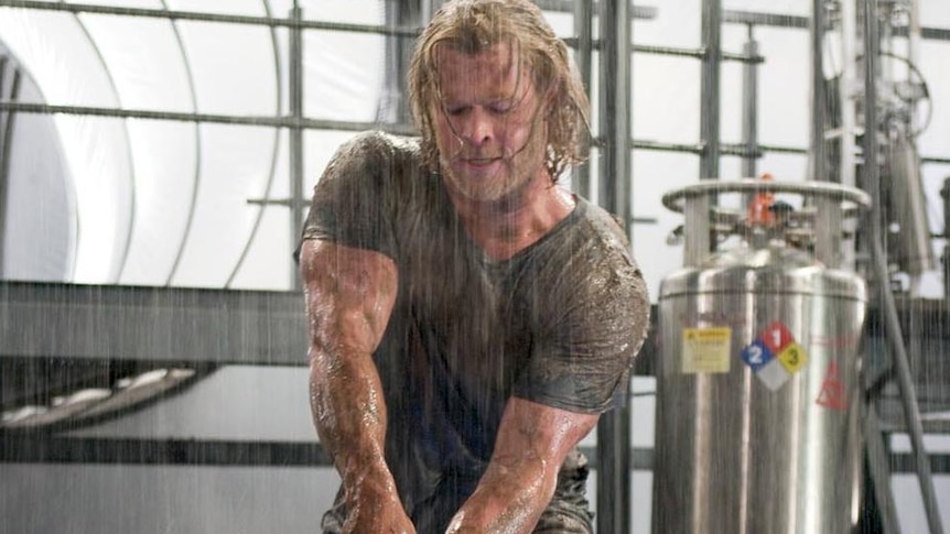 Chris Hemsworth stars in a scene from the superhero movie Thor