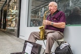 Graham Pampling has been busking on the Queen Street Mall for more than 25 years